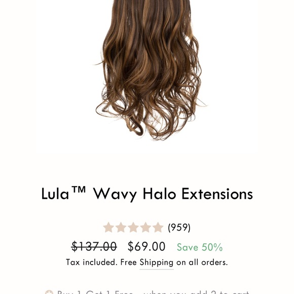 Hair Lula Halo Hair Extension Set Of Wavy And Straight Brand New